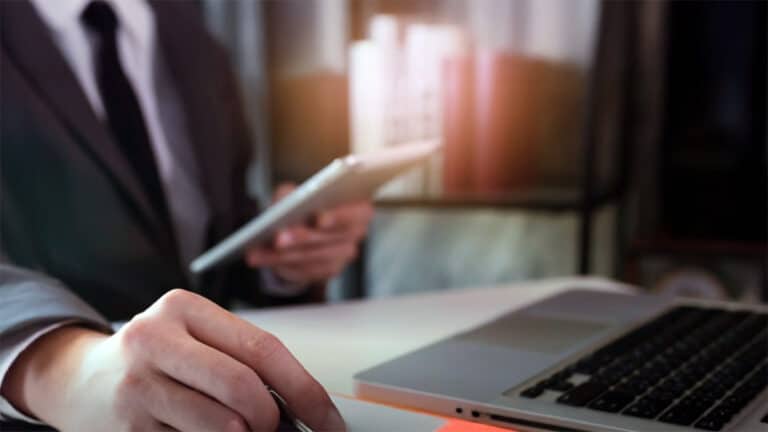 Professional man using computer