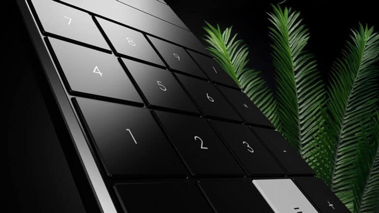 Sleek black calculator
