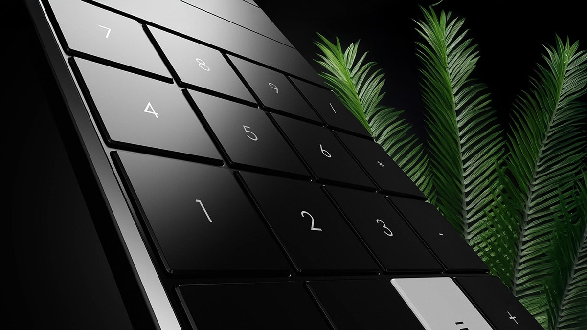 Sleek black calculator