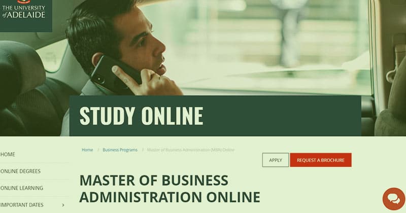 University of Adelaide online MBA